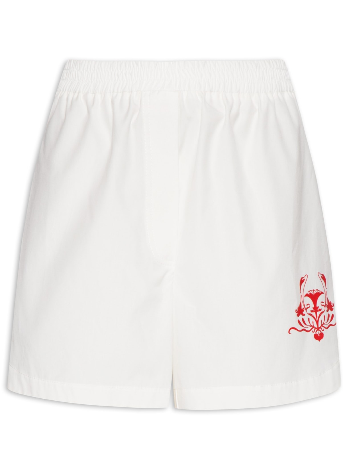 Shorts Feminino Tricoline Flat Polly - Branco
