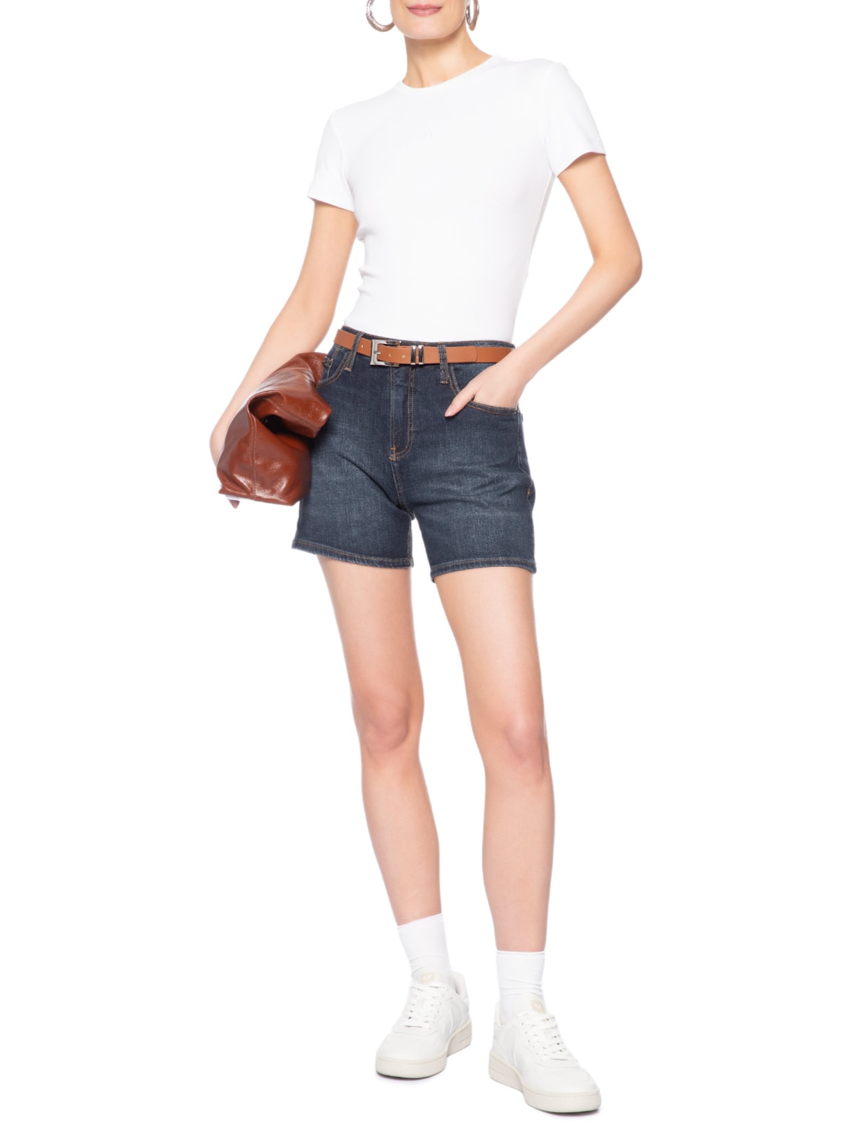 Shorts Jeans Feminino Barra Virada – Azul Calvin Klein Jeans