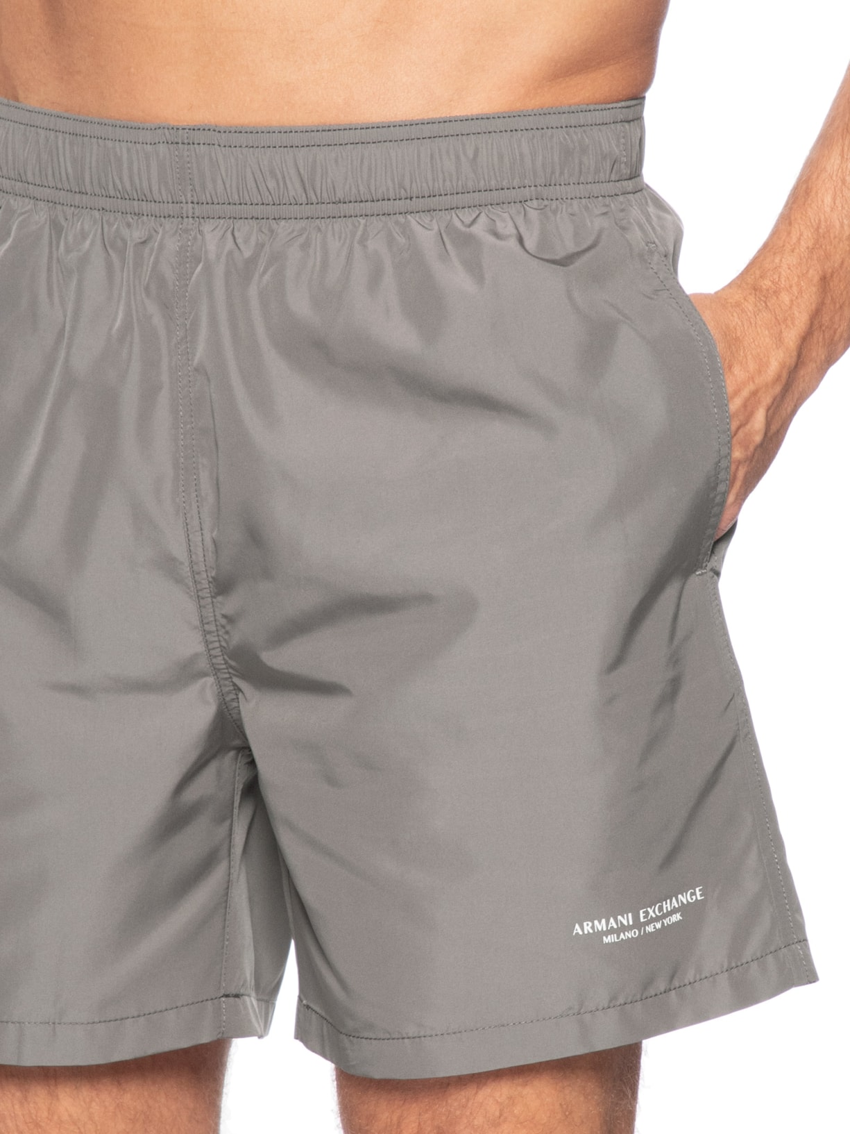 Shorts Masculino Boxer Beachwear Cinza Armani Exchange