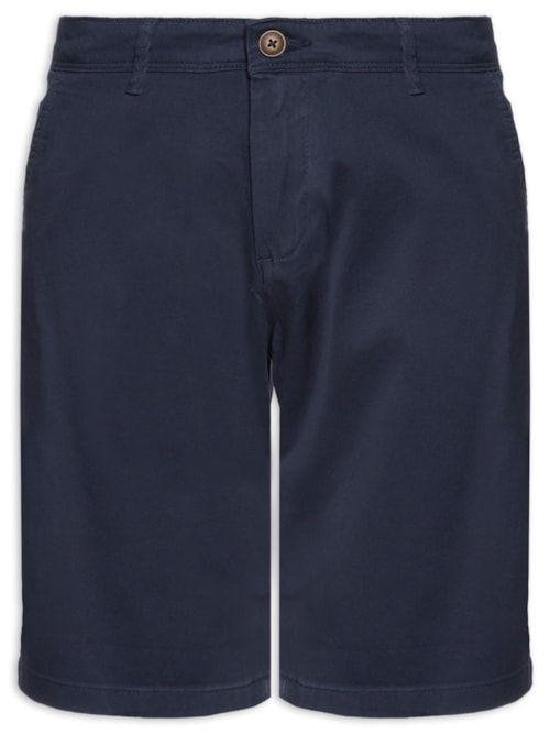 Shorts Masculino Chino Regular Fit Algodão - Azul