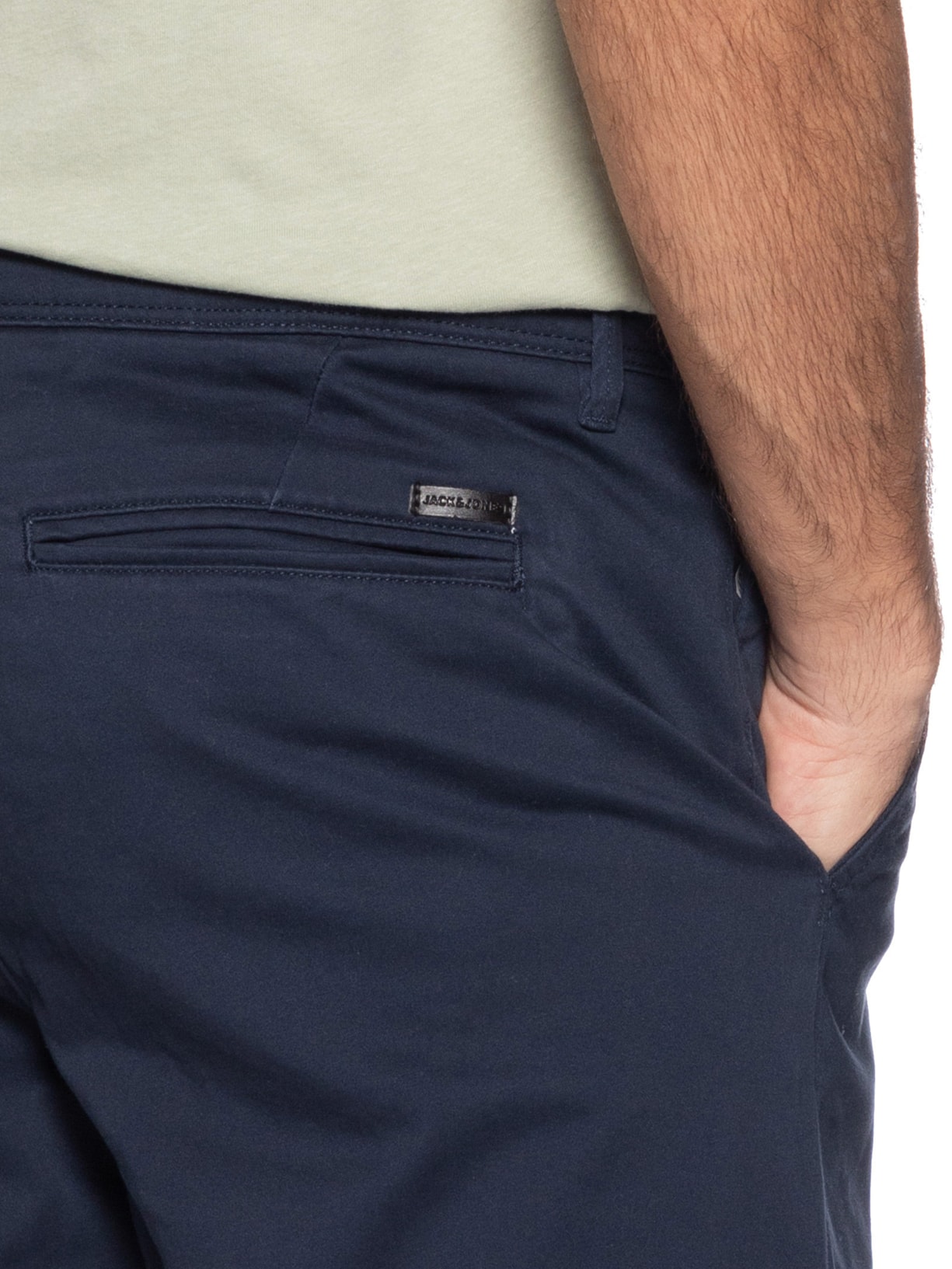 Shorts Masculino Chino Regular Fit Algodão Azul Jack & Jones