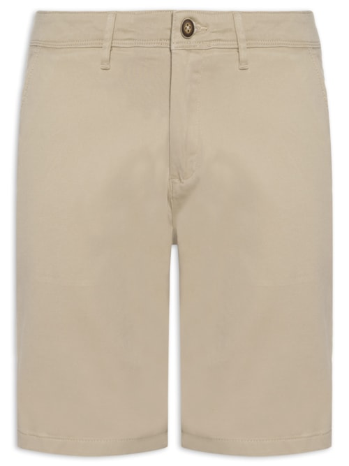 Shorts Masculino Chino Regular Fit Algodão Orgânico - Bege