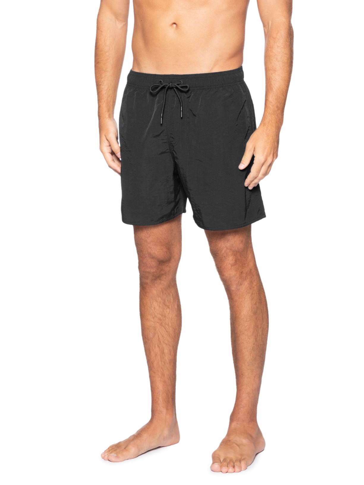 Shorts Masculino de Elástico Básico Color Preto Aramis