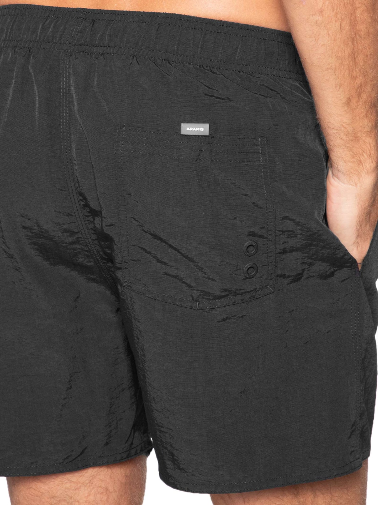 Shorts Masculino de Elástico Básico Color Preto Aramis