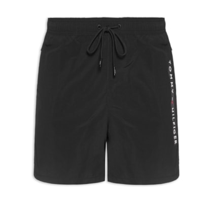 Shorts Masculino De Praia Bolso Com Zíper - Preto
