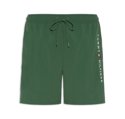 Shorts Masculino De Praia Bolso Com Zíper - Verde