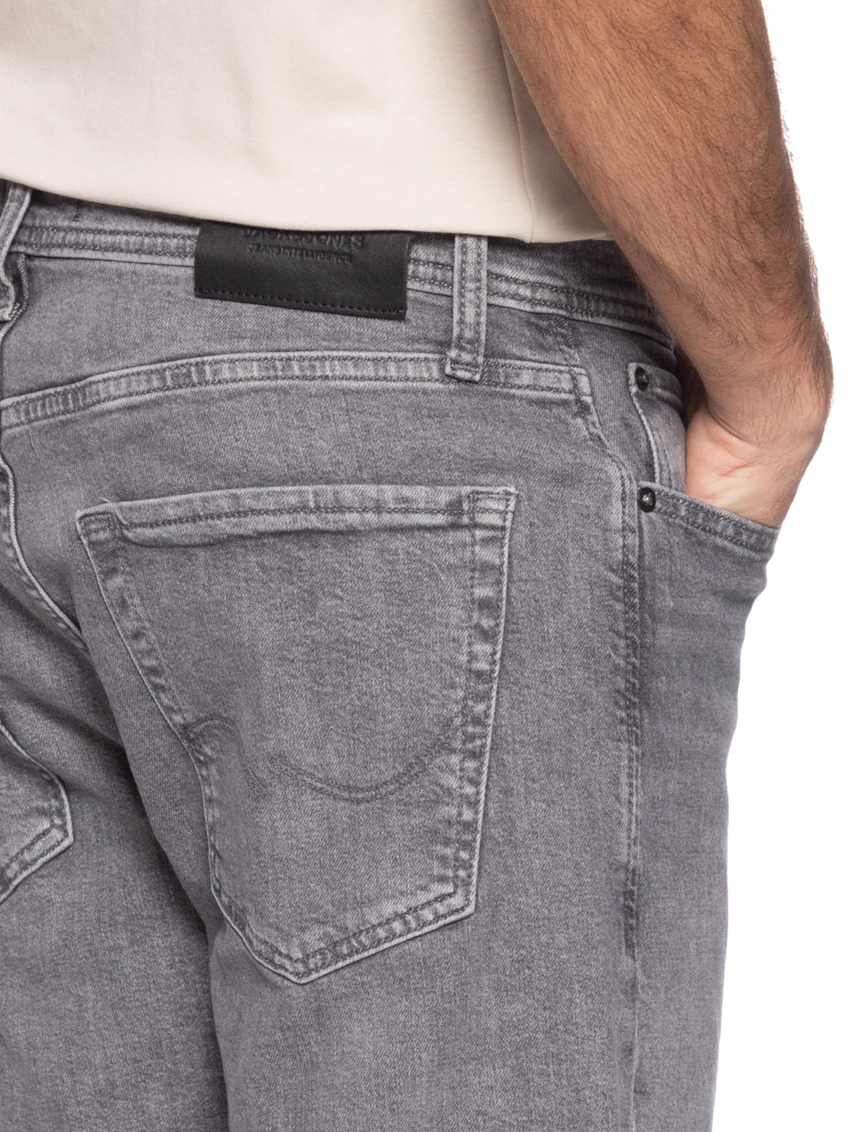 Shorts Masculino Jeans Regular Fit Cinza Jack & Jones