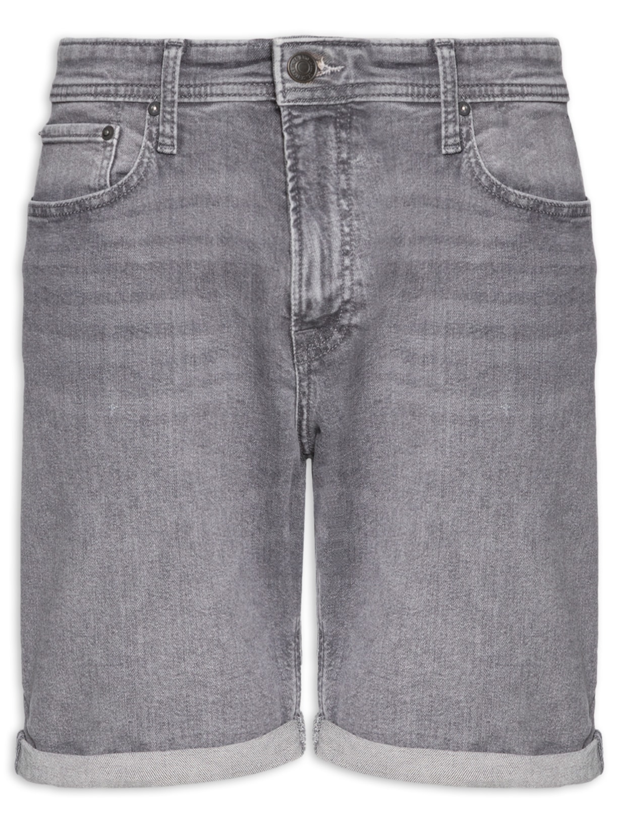 Shorts Masculino Jeans Regular Fit Cinza Jack & Jones