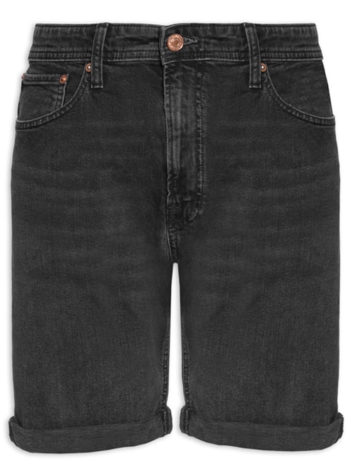 Shorts Masculino Jeans Regular Fit - Preto