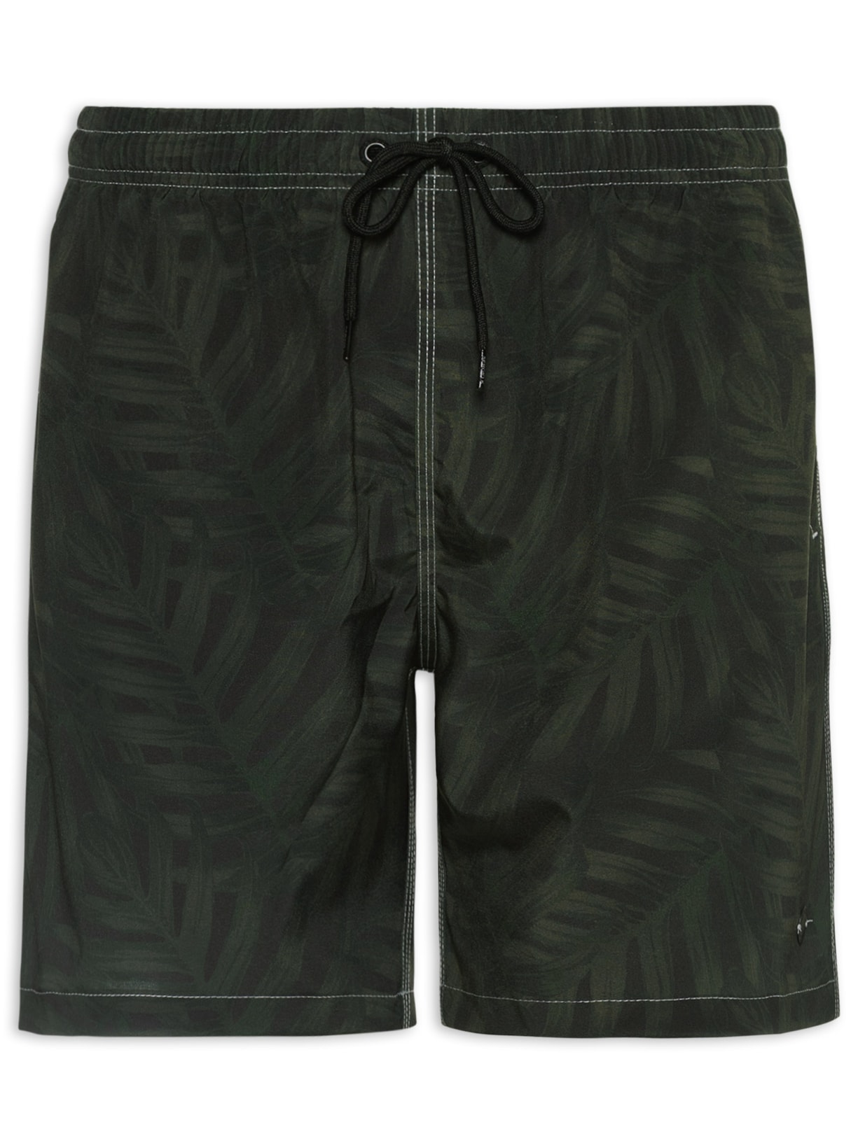 Shorts Masculino Praia Estampa Folhagem Camuflado Verde Sergio K