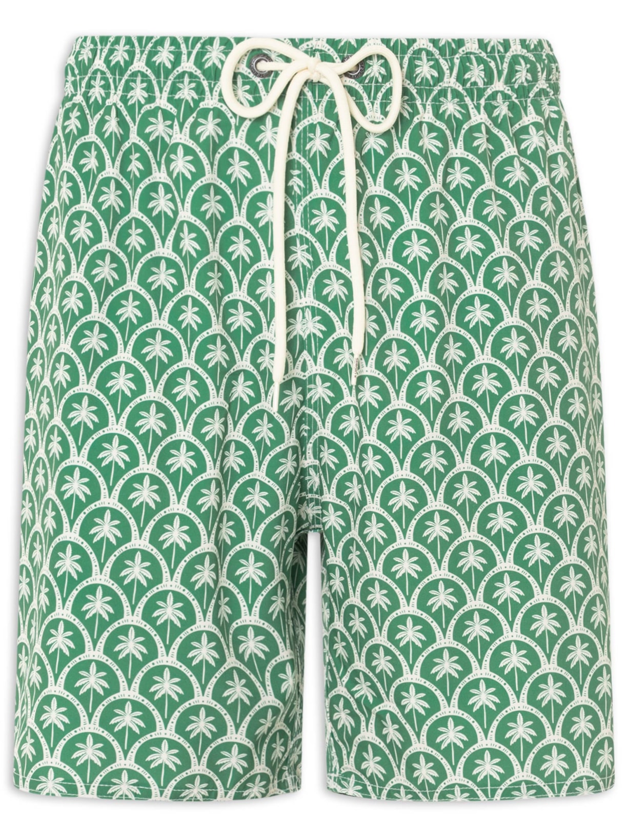 Shorts Masculino Praia Estampado Mosaico Palm  Verde Sergio K