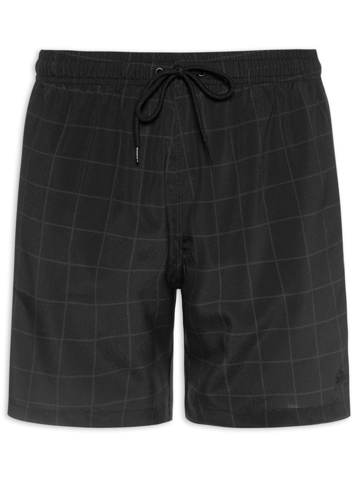 Shorts Masculino Praia Estampado Quadros Preto Sergio K
