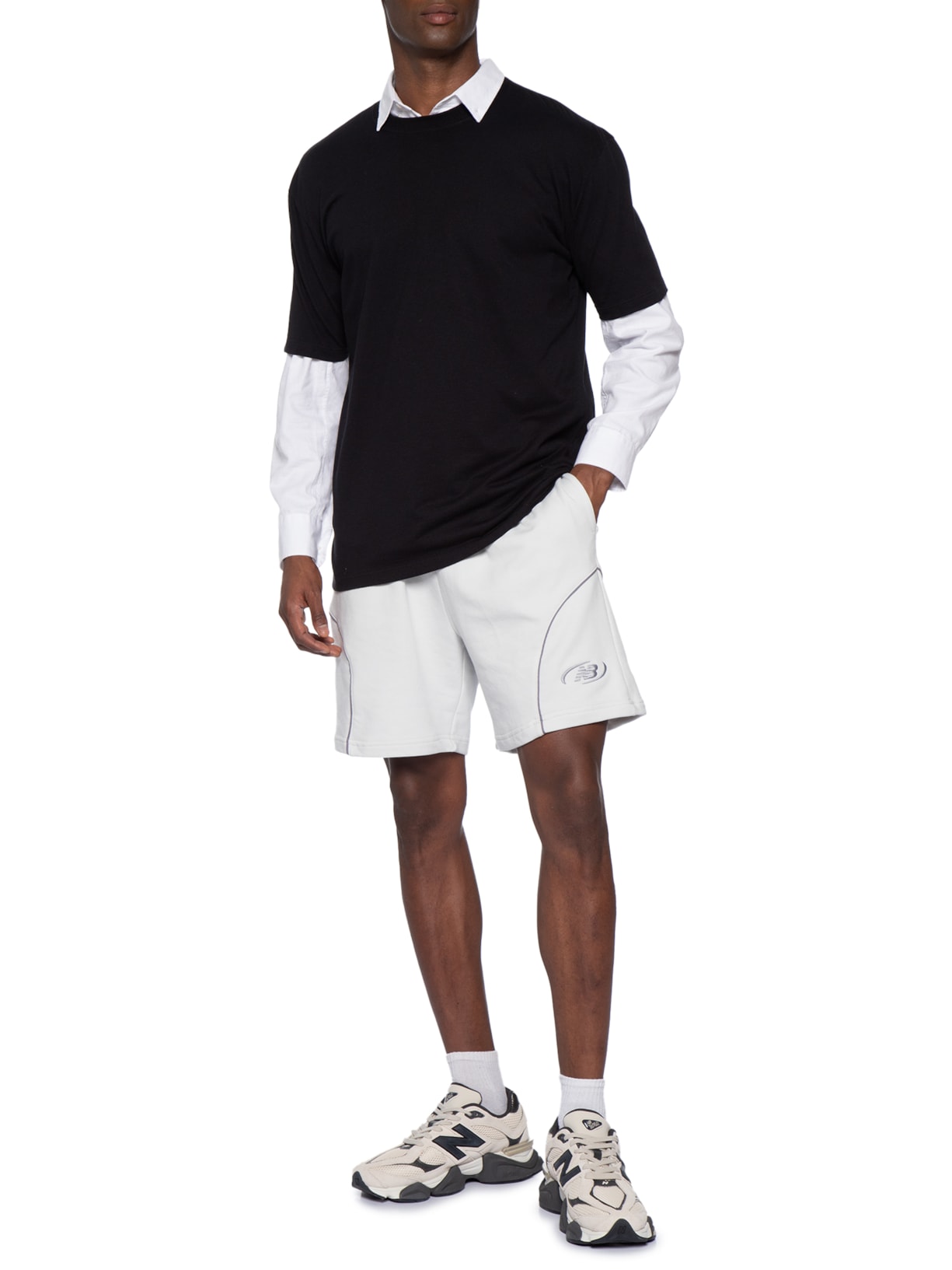 Shorts Masculino Trackside 7 Cinza New Balance