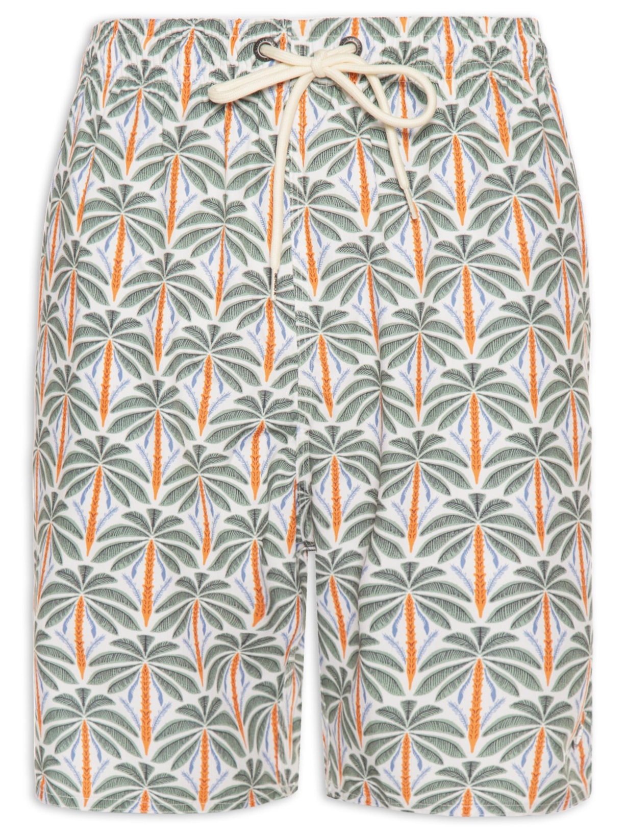 Shorts Praia Masculino Estampado Palm Color Verde Sergio K