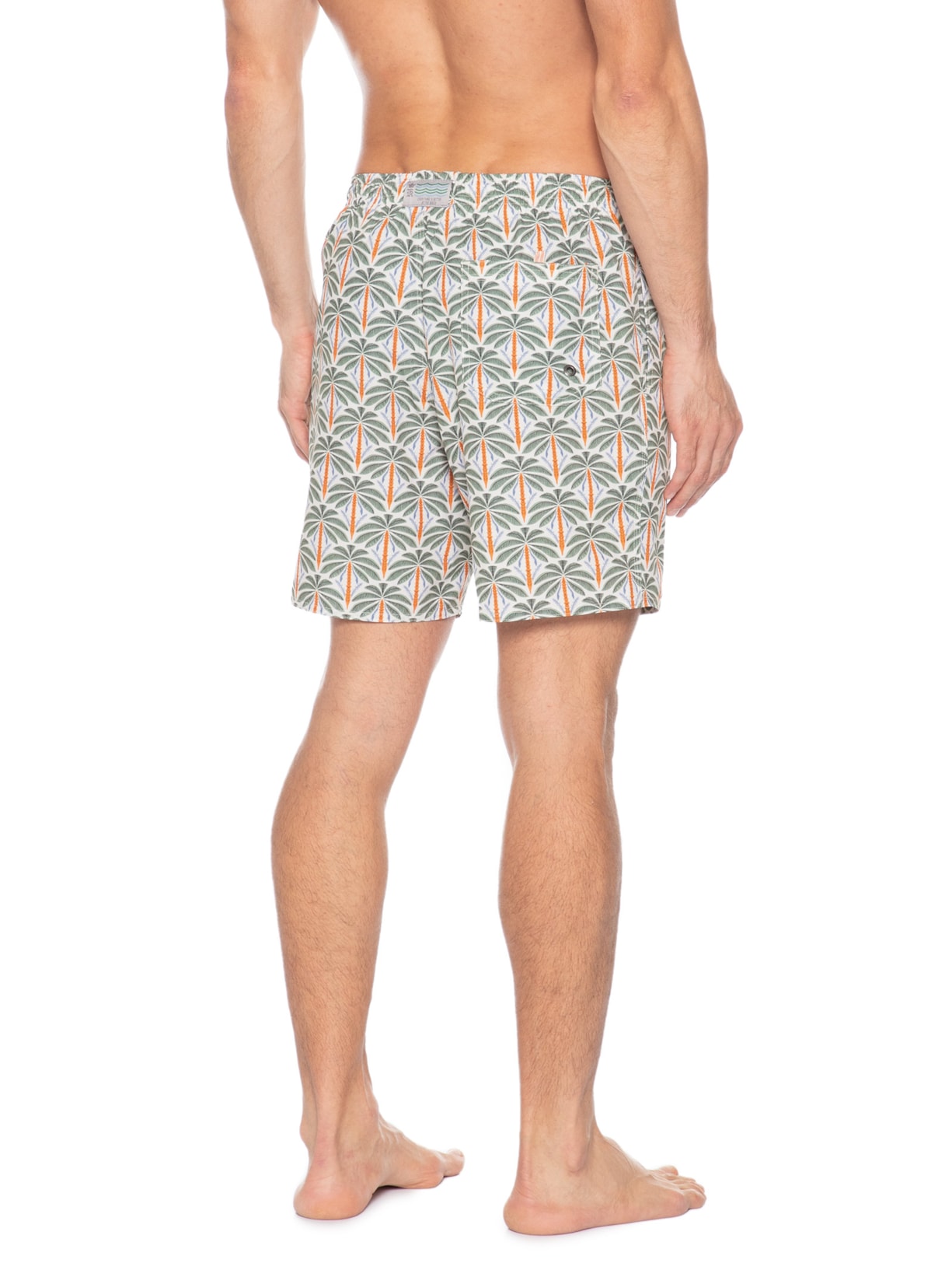 Shorts Praia Masculino Estampado Palm Color Verde Sergio K