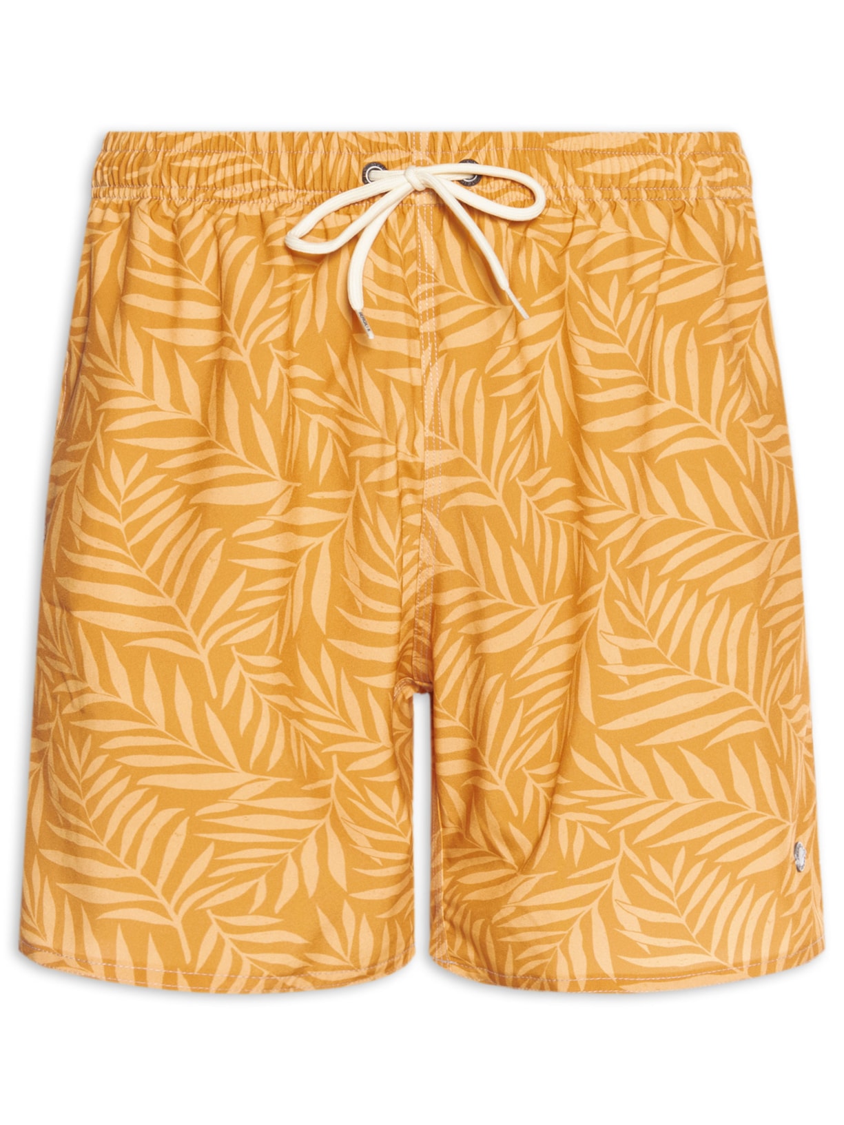 Shorts Praia Masculino Estampado Ramos – Amarelo