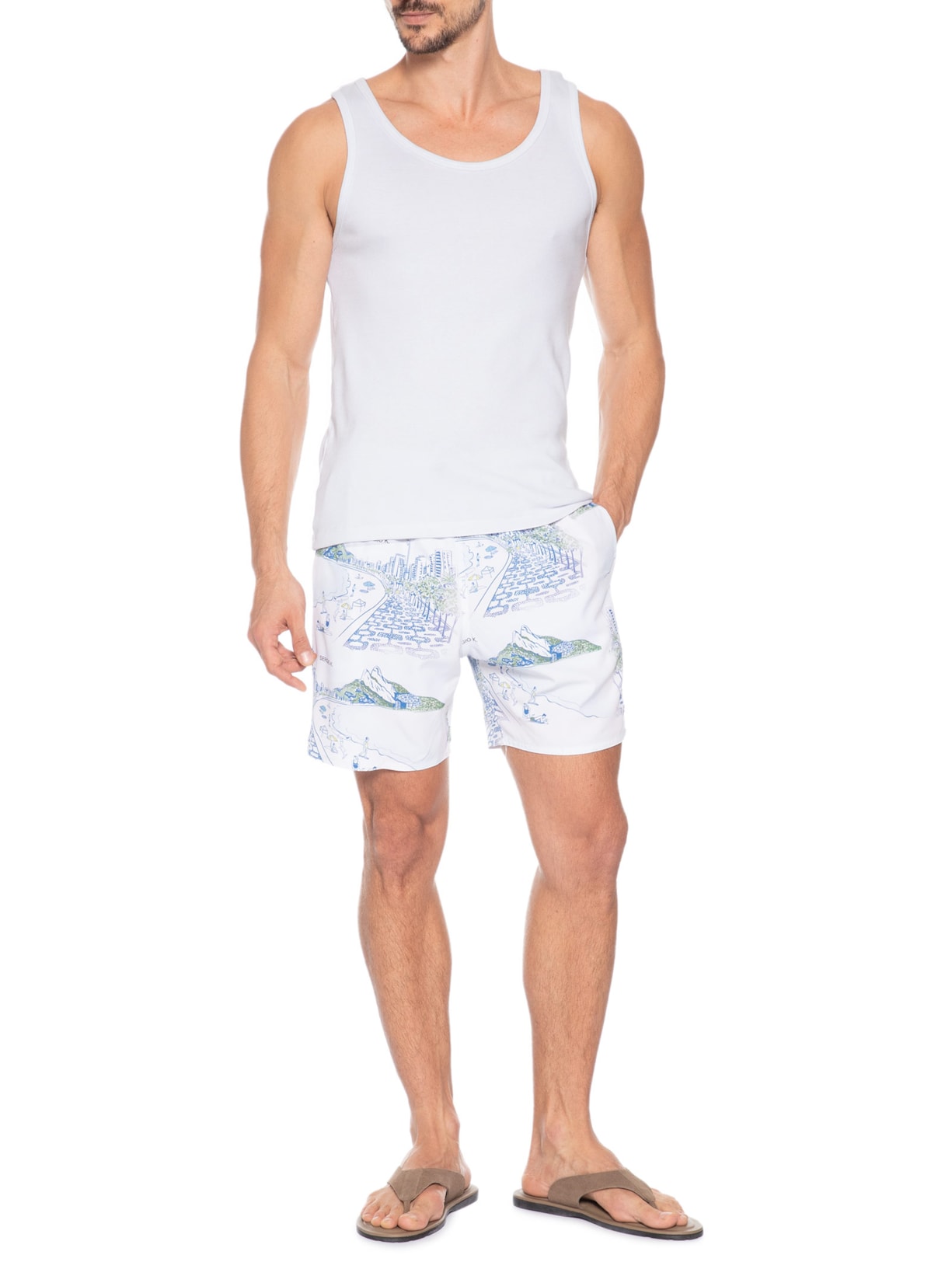 Shorts Praia Masculino Estampado Rio Branco Sergio K
