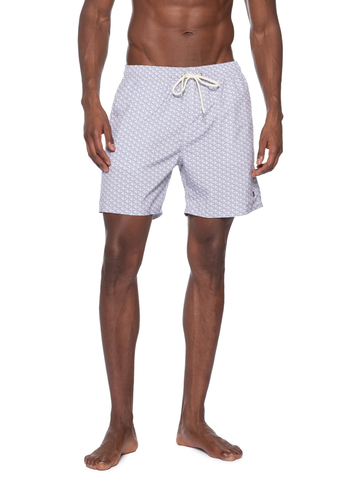 Shorts Praia Masculino Estampado Treliça – Cinza Sergio K