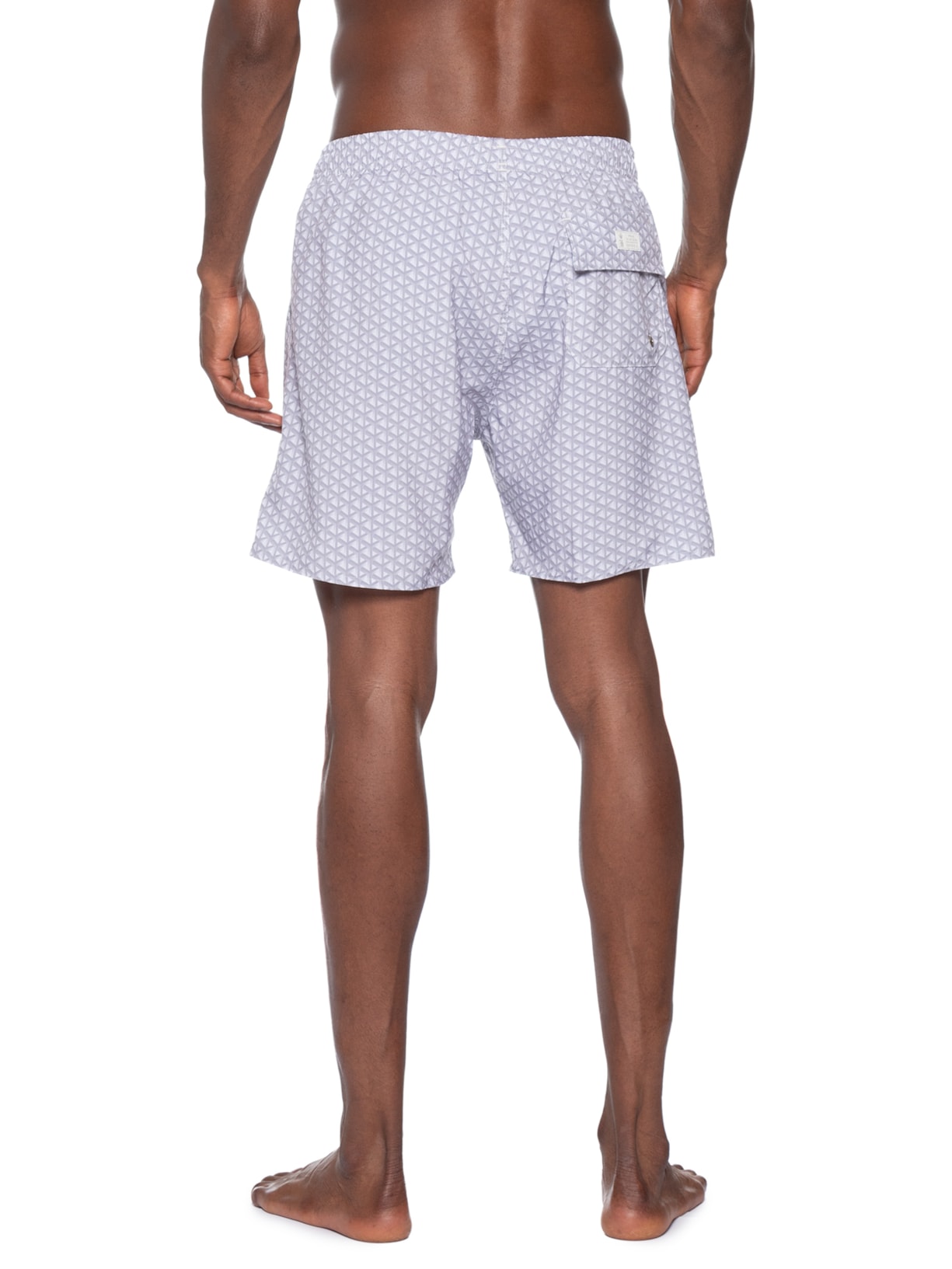 Shorts Praia Masculino Estampado Treliça – Cinza Sergio K