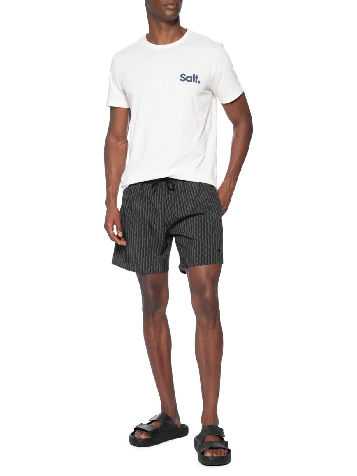 Shorts Praia Masculino Listrado All Black – Preto Sergio K