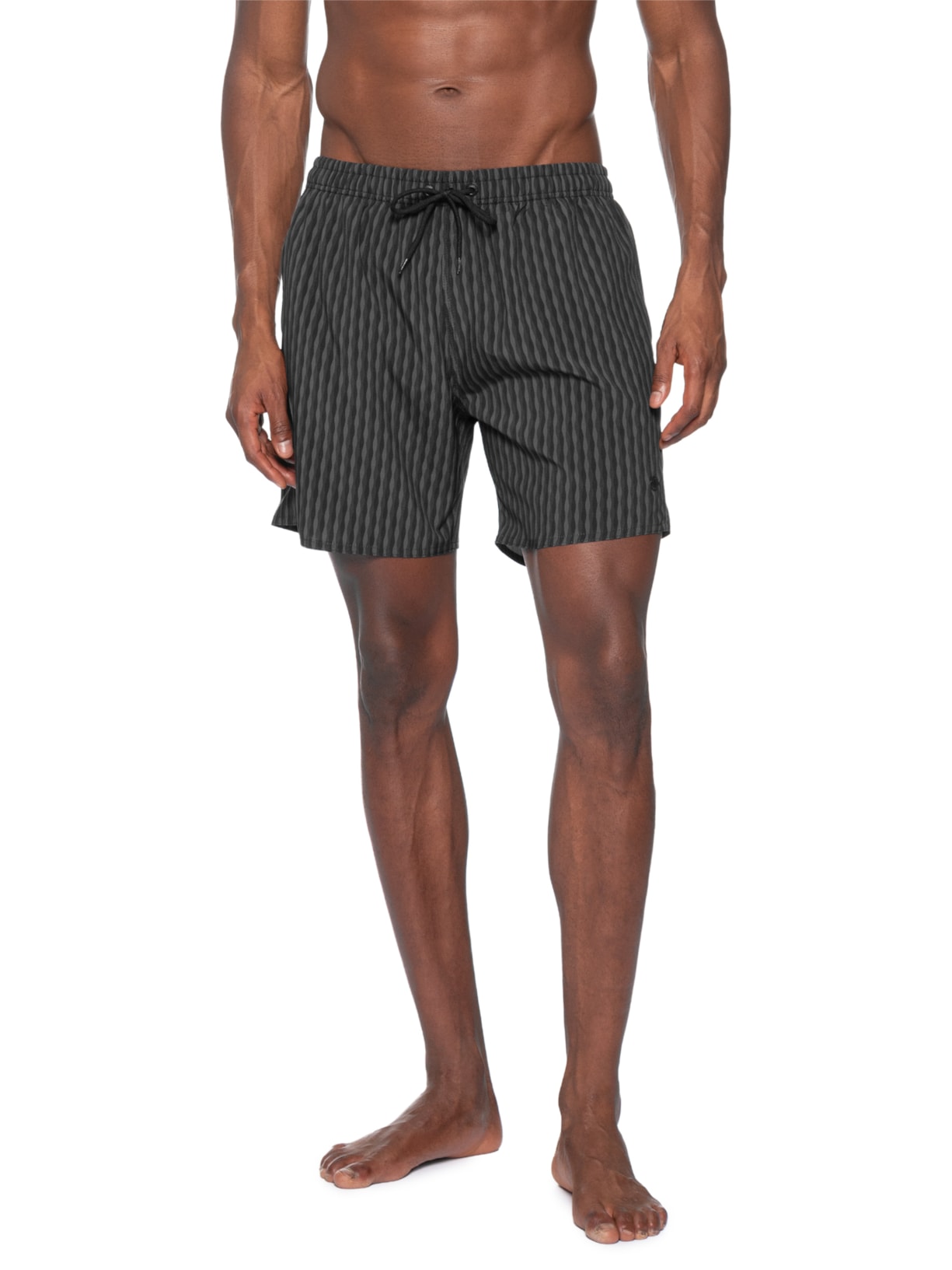 Shorts Praia Masculino Listrado All Black – Preto Sergio K