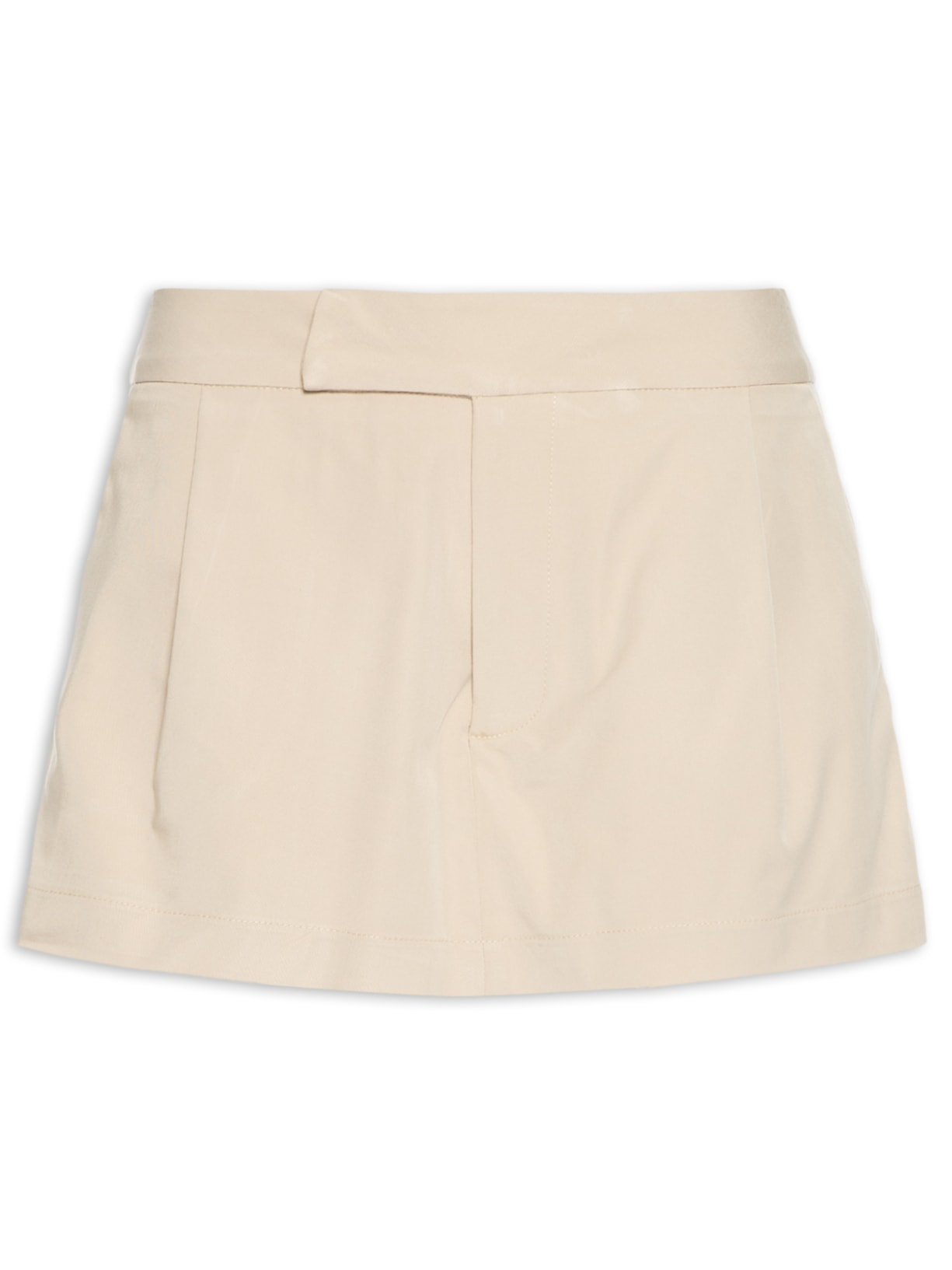 Shorts Saia Feminino Alfaiataria Mini - Bege