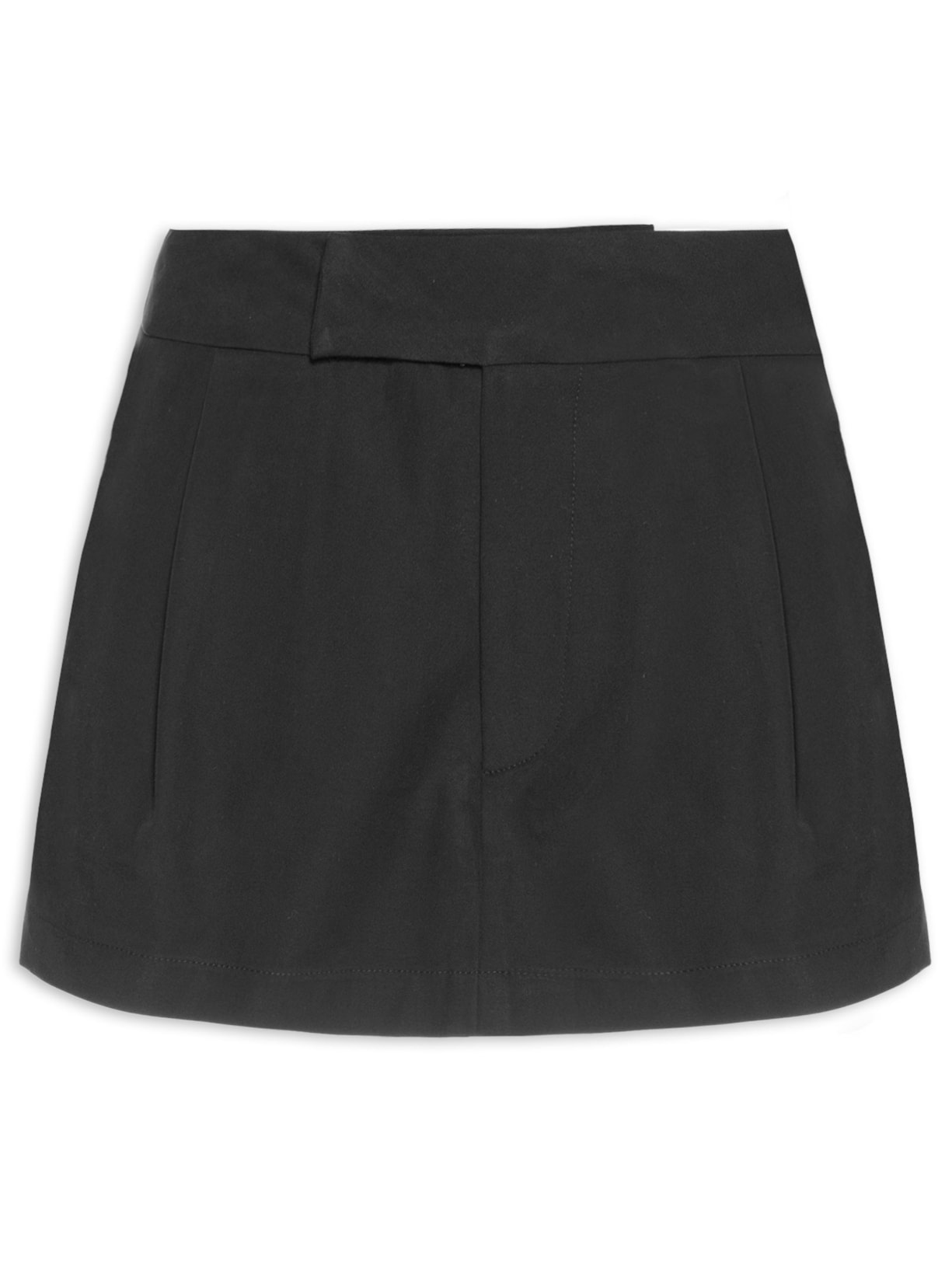 Shorts Saia Feminino Alfaiataria Mini - Preto