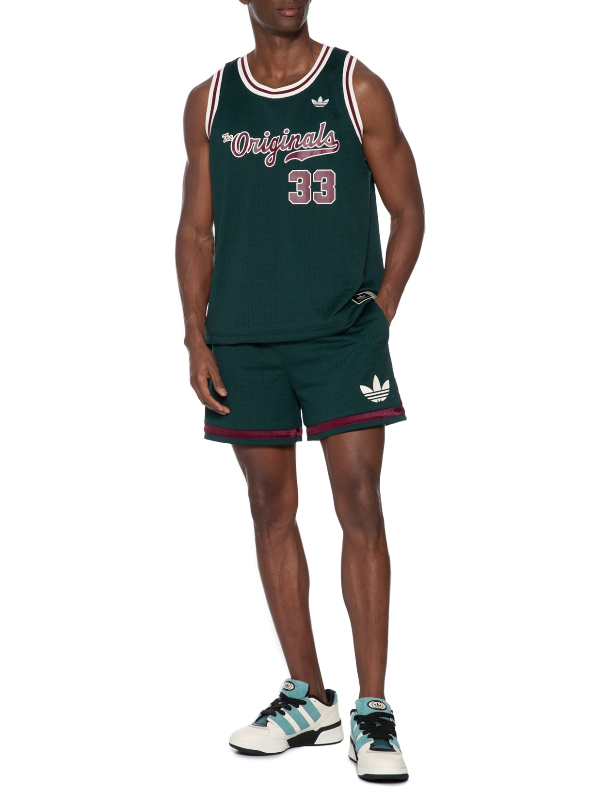 Shorts Warp Knit Verde Adidas Originals