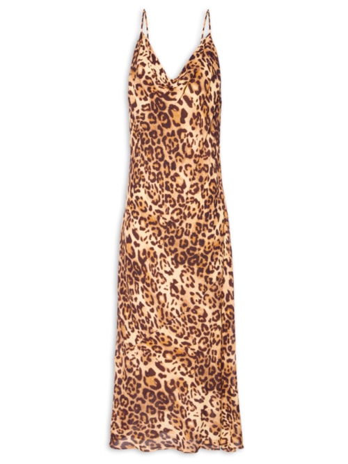 Slip Dress Degagê Est Onça Classic - Animal print