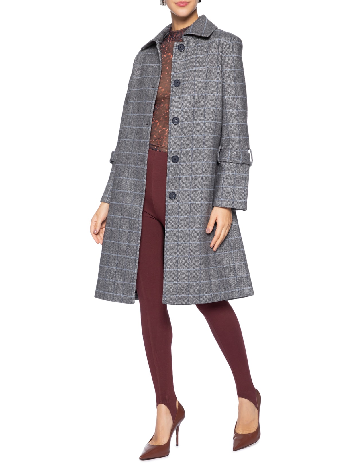 Sobretudo Feminino Chevron Com Listras Cinza Animale