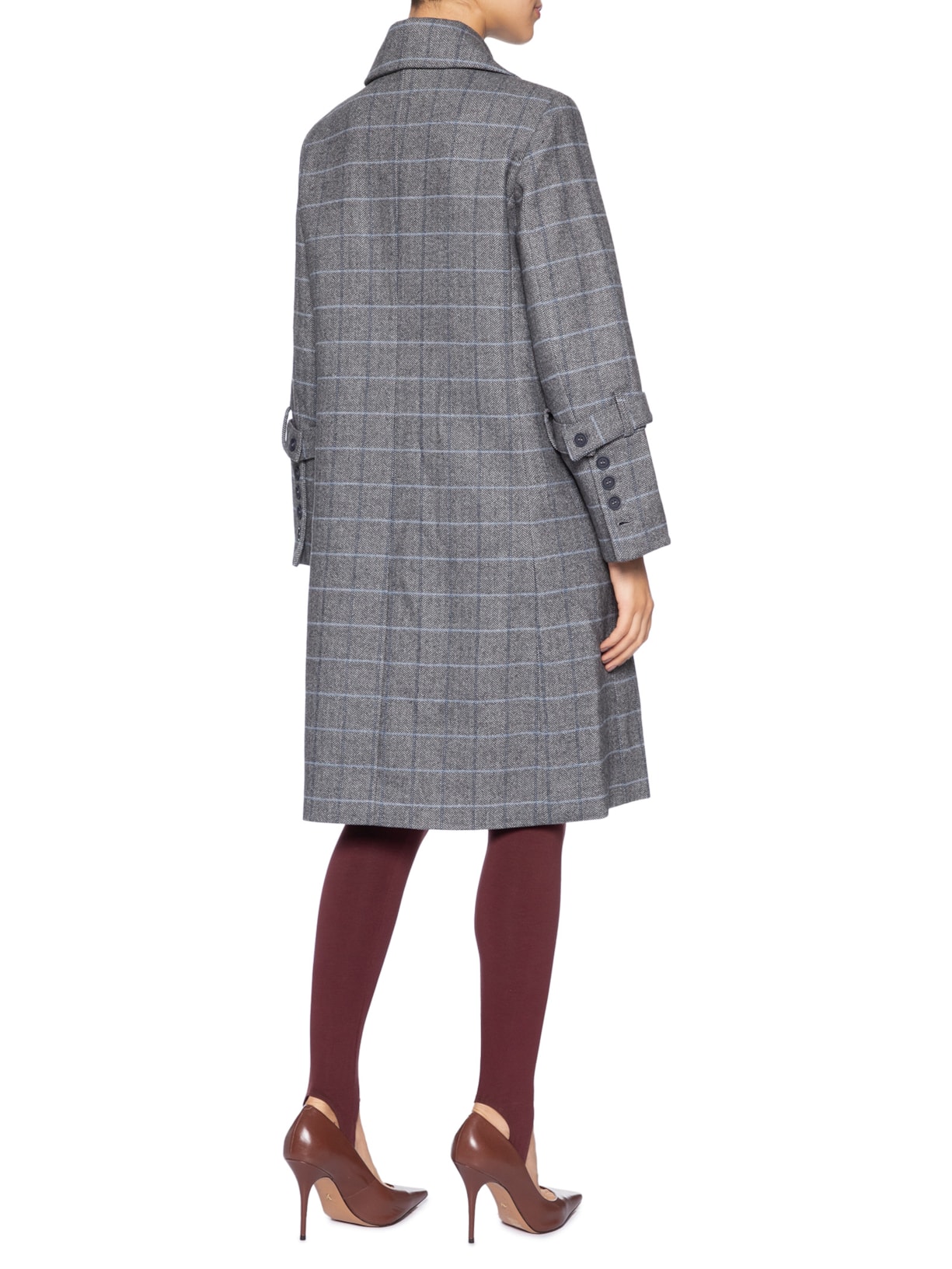 Sobretudo Feminino Chevron Com Listras Cinza Animale