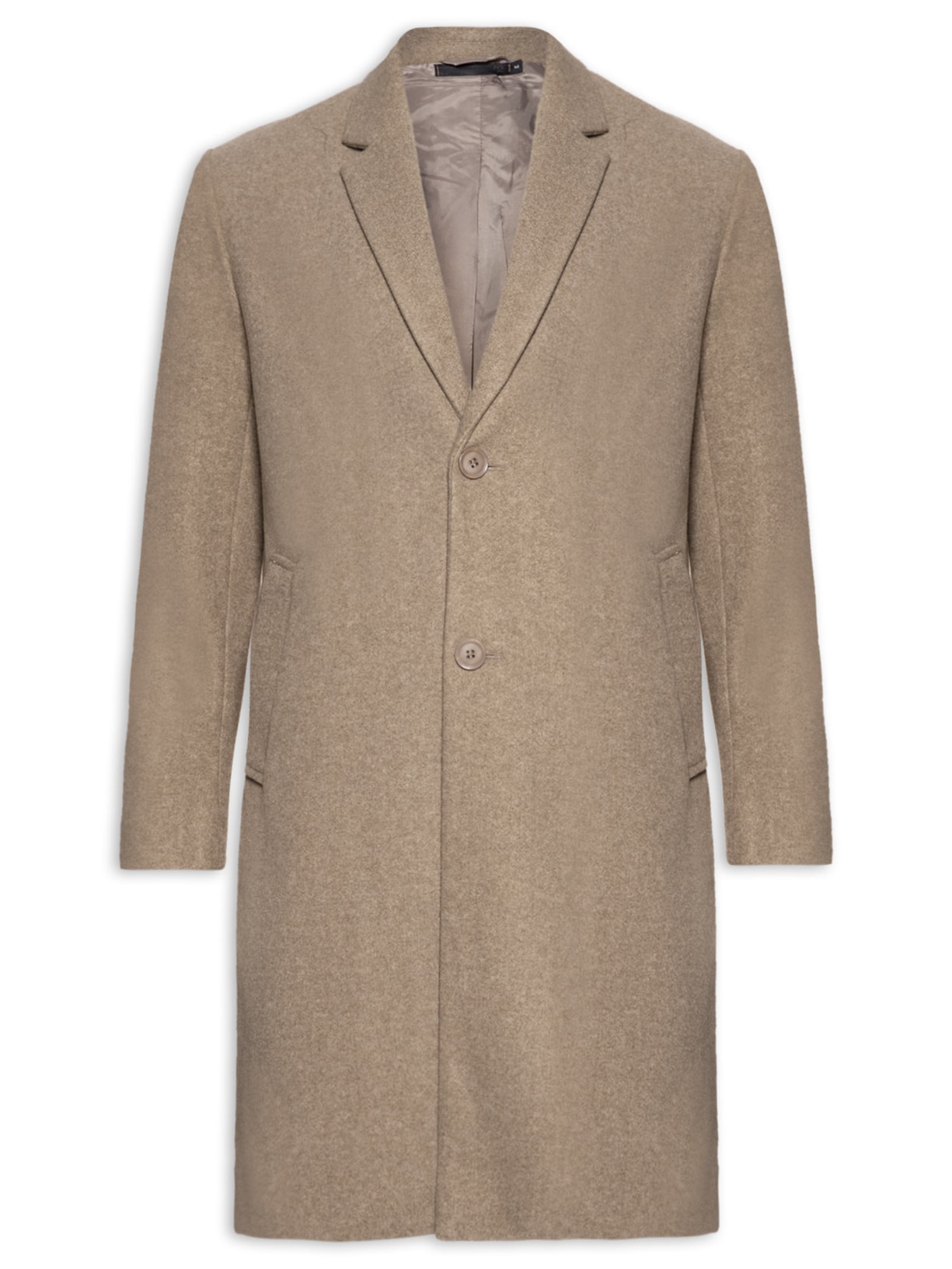 Sobretudo Masculino Longo Lã Clássico - Marrom