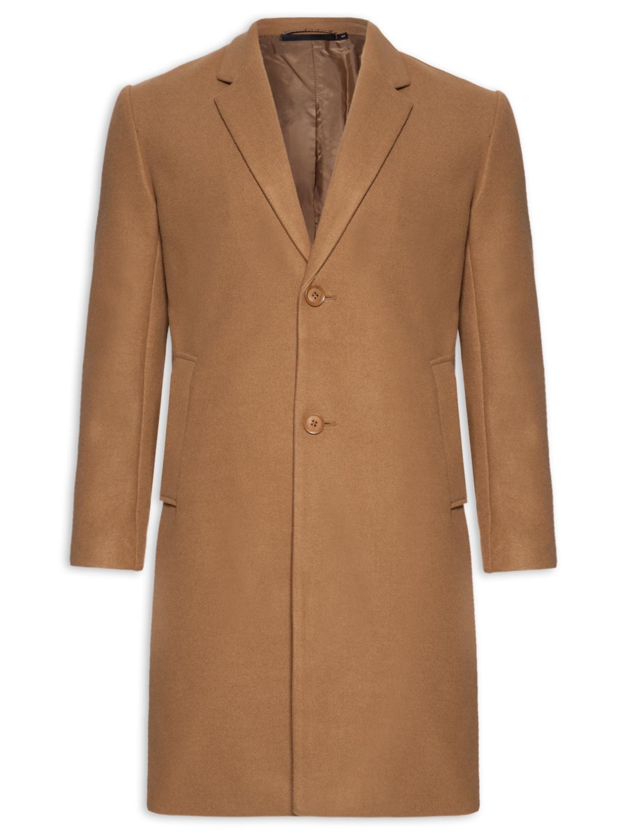 Sobretudo Masculino Longo Lã Clássico - Marrom