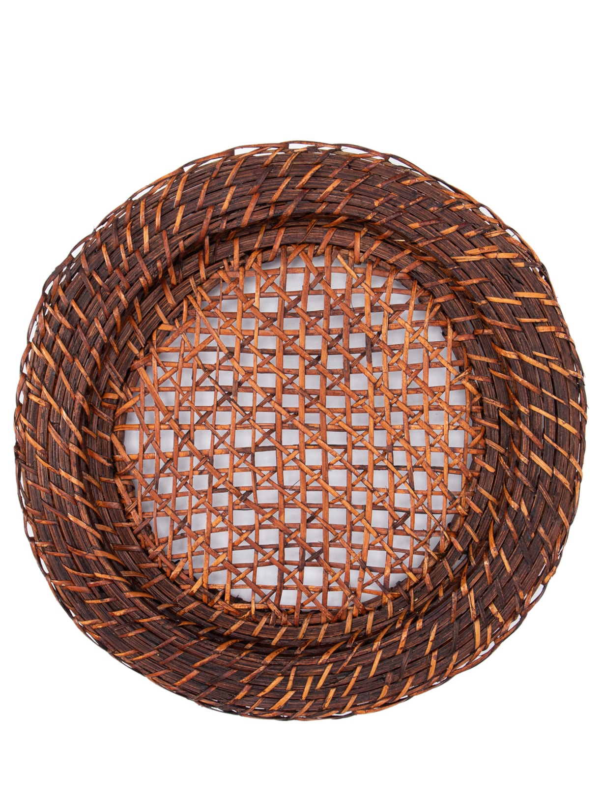 Sousplat Redondo Em Rattan 1 Peça - Marrom