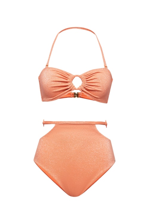 Strapless top biquíni Rebeca Serena - Laranja