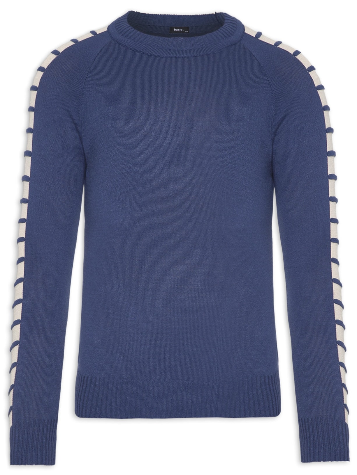 Suéter Com Detalhe Na Manga - Azul