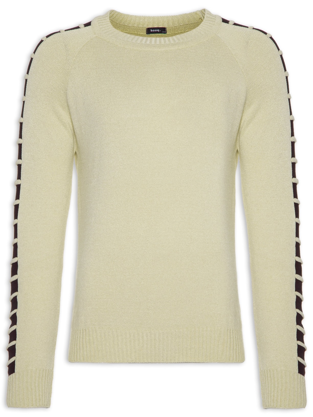 Suéter Com Detalhe Na Manga - Bege