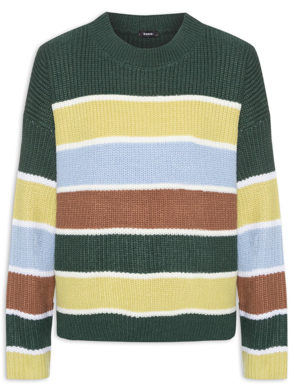 Suéter Feminino Amplo Listrado - Verde