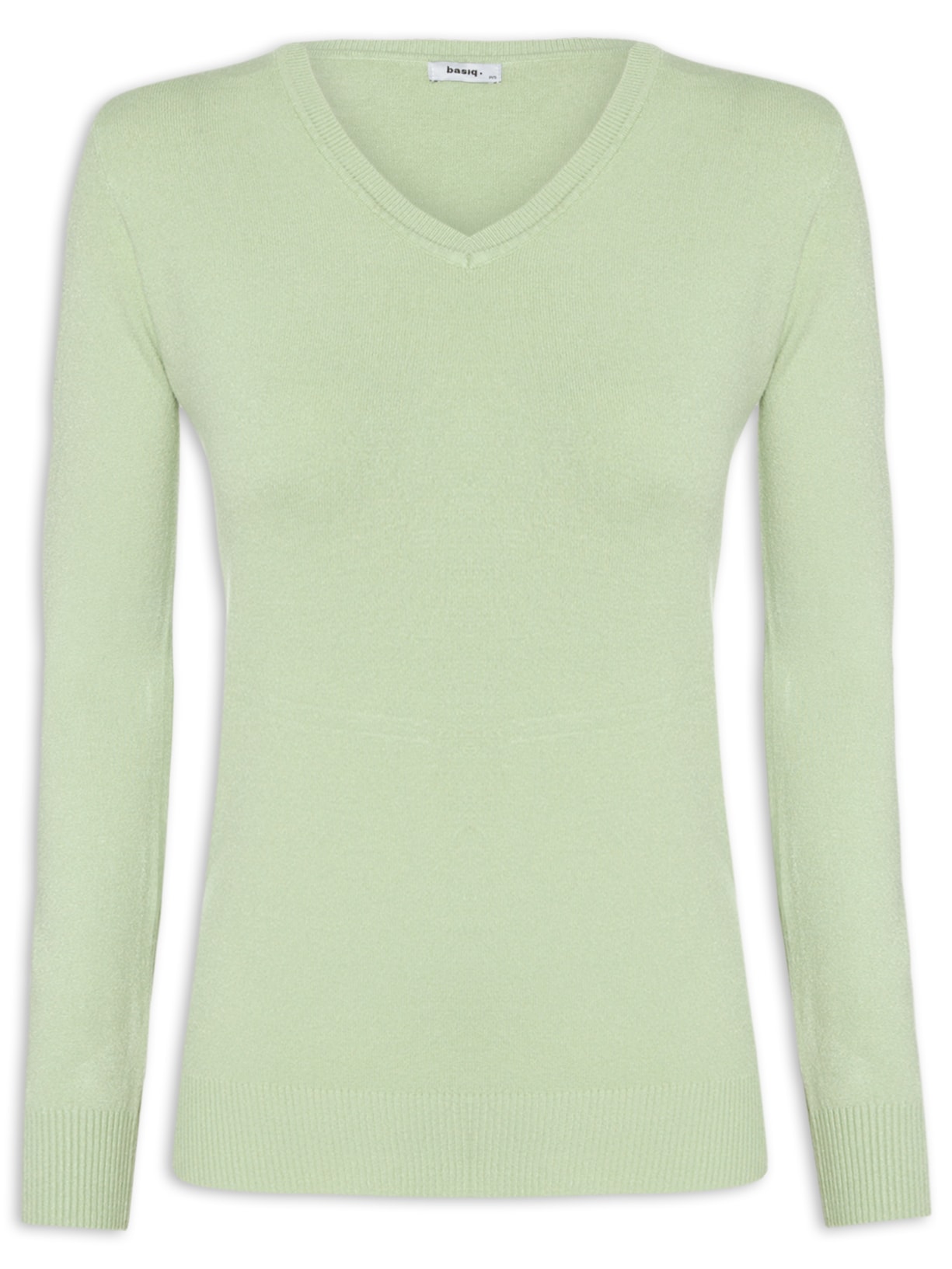 Suéter Feminino Básico Decote V - Verde
