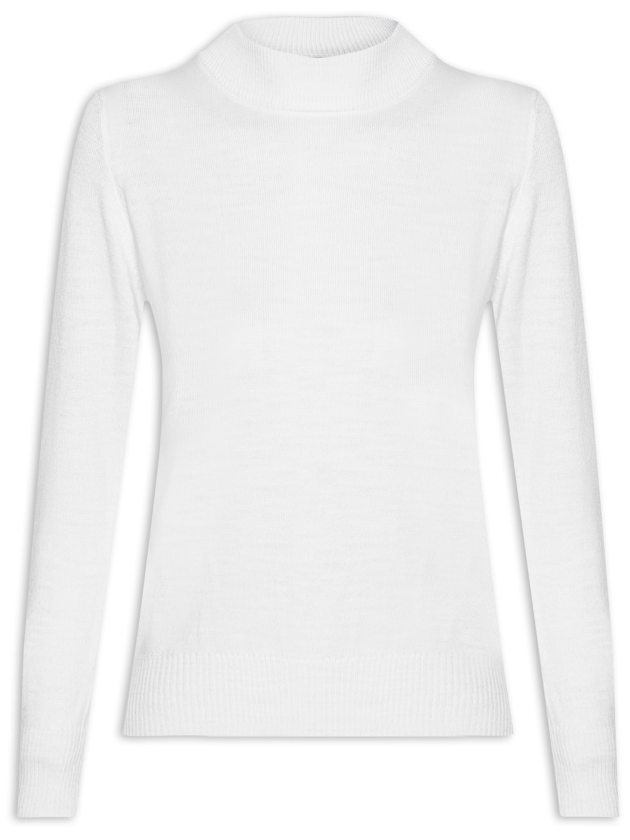 Suéter Feminino Básico Gola Alta - Branco