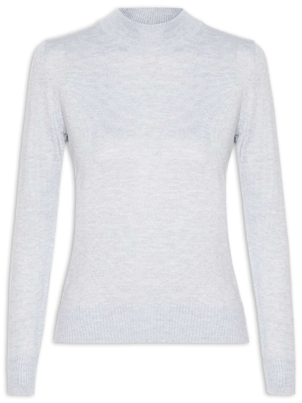 Suéter Feminino Básico Gola Alta - Cinza