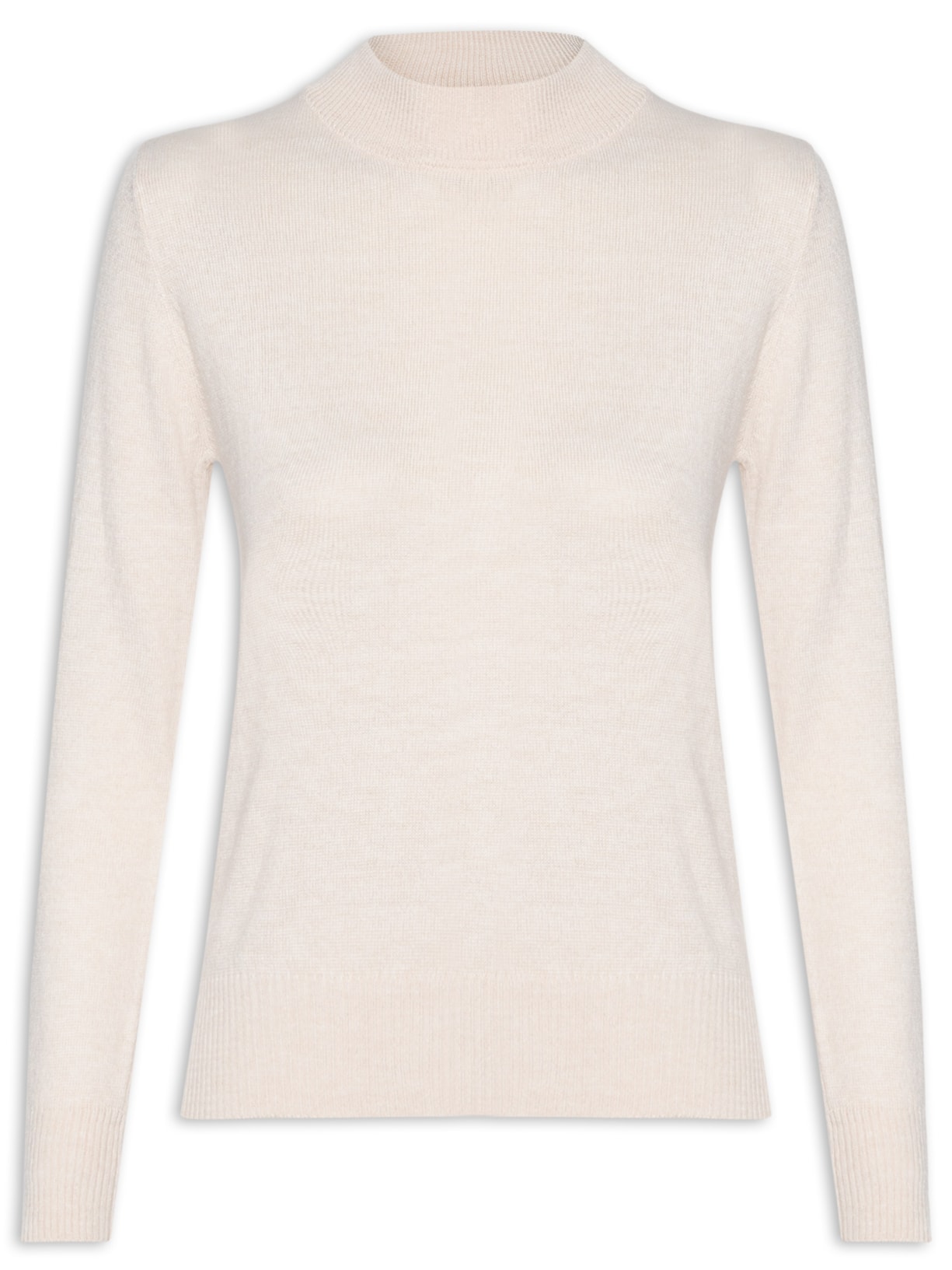 Suéter Feminino Básico Gola Alta - Off White