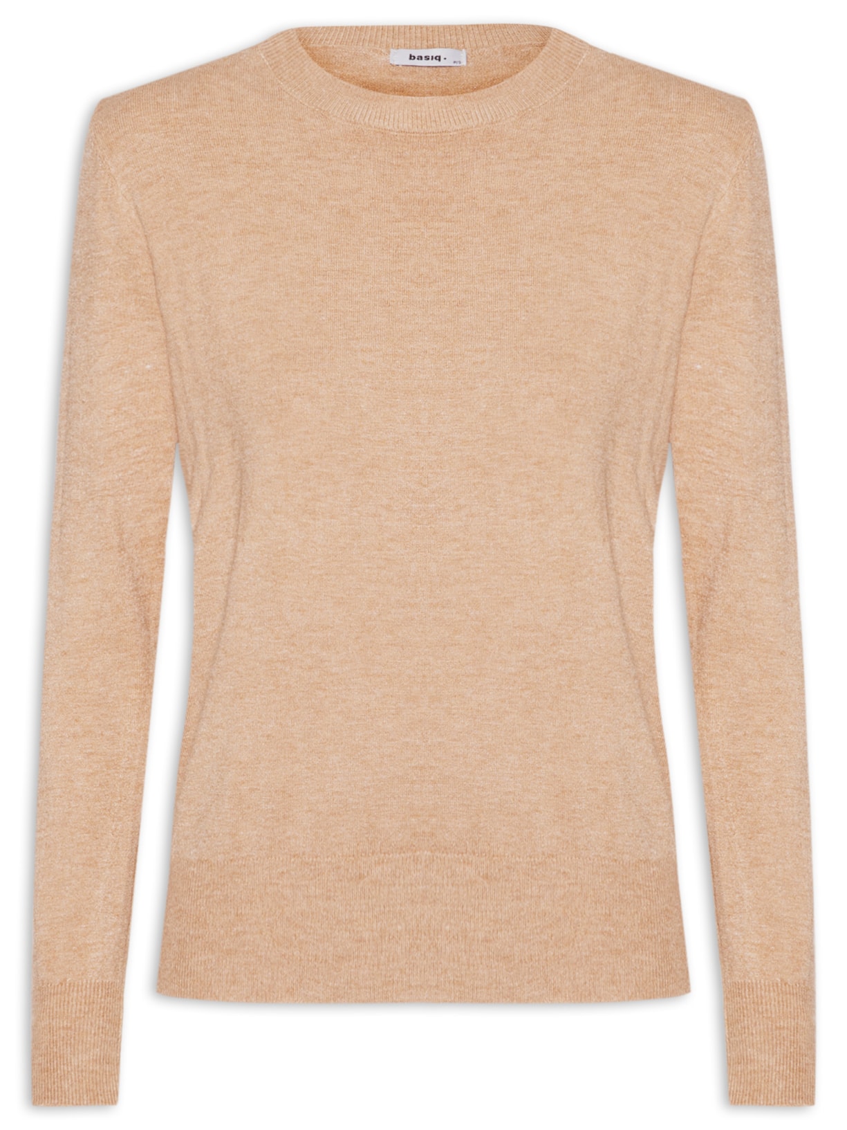 Suéter Feminino Básico Gola Careca - Bege