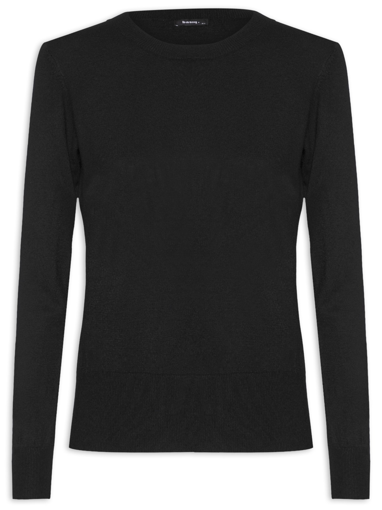 Suéter Feminino Básico Gola Careca - Preto