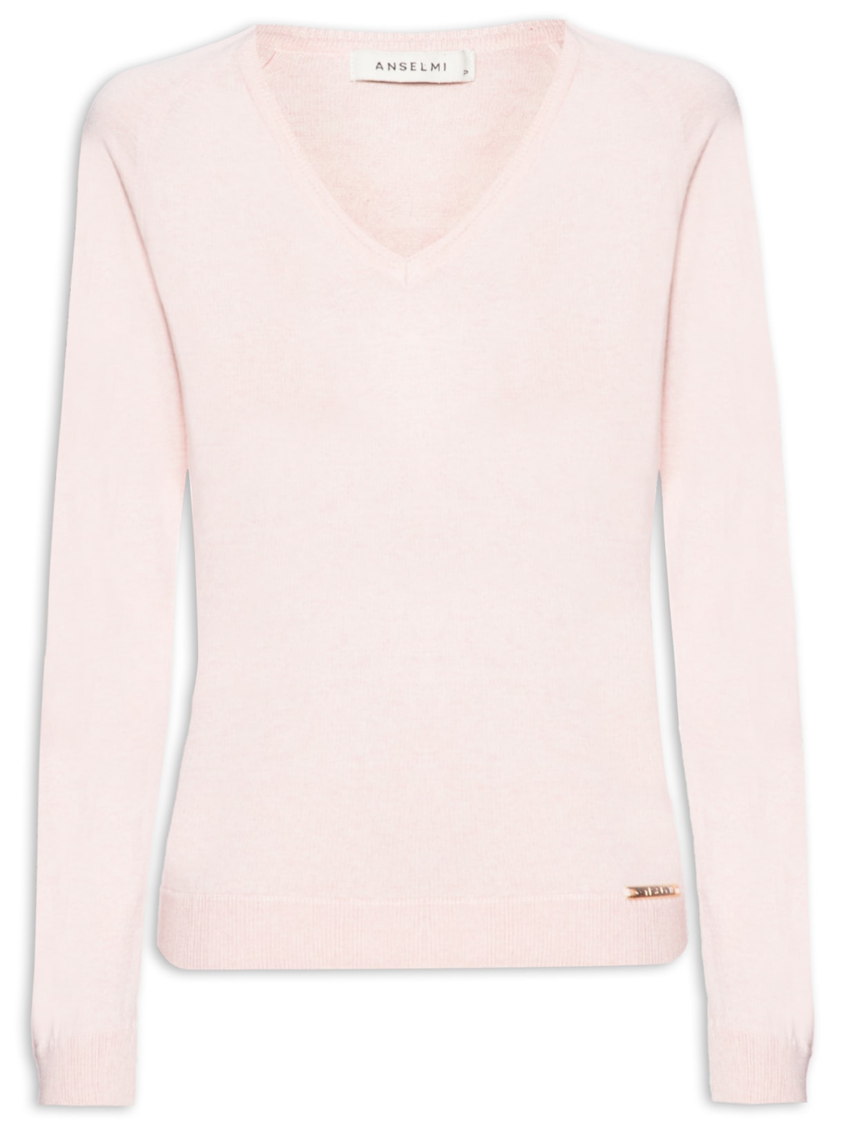 Suéter Feminino Básico Gola em V - Rosa