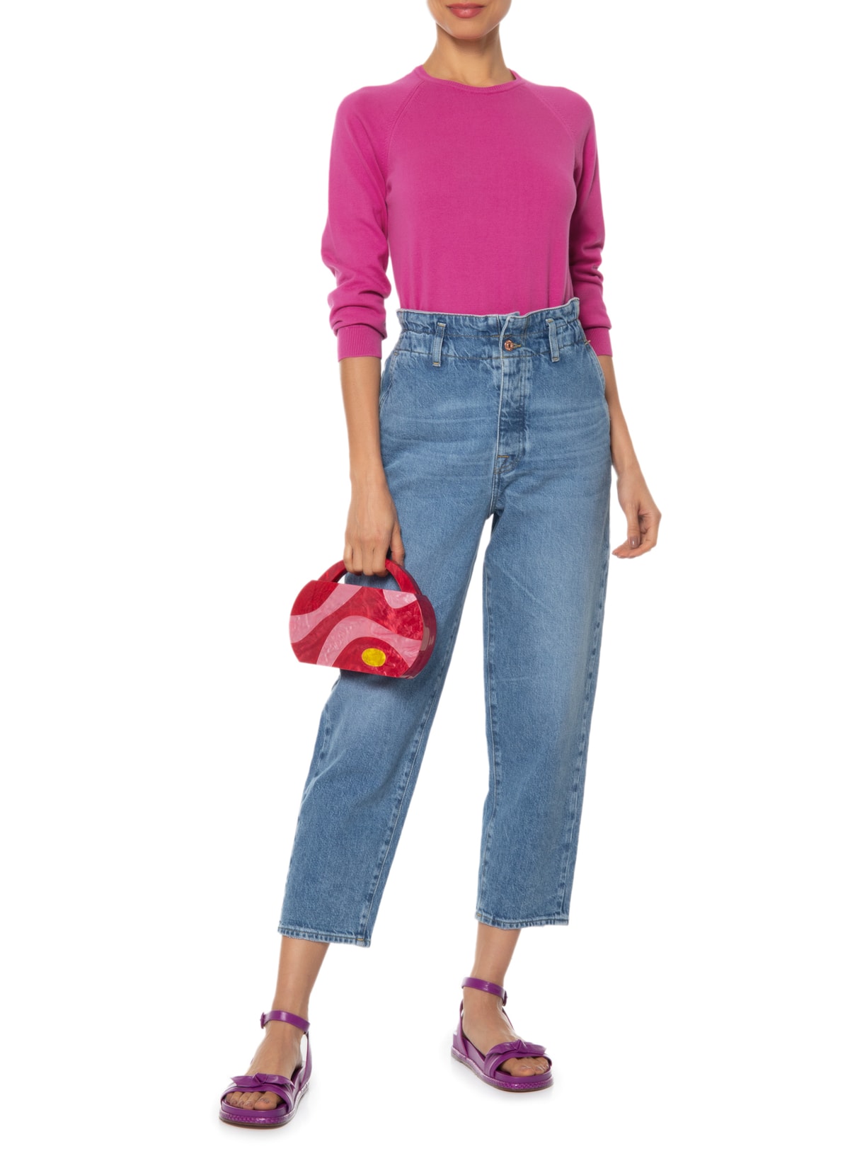 Suéter Feminino Básico Gola Redonda Rosa Anselmi