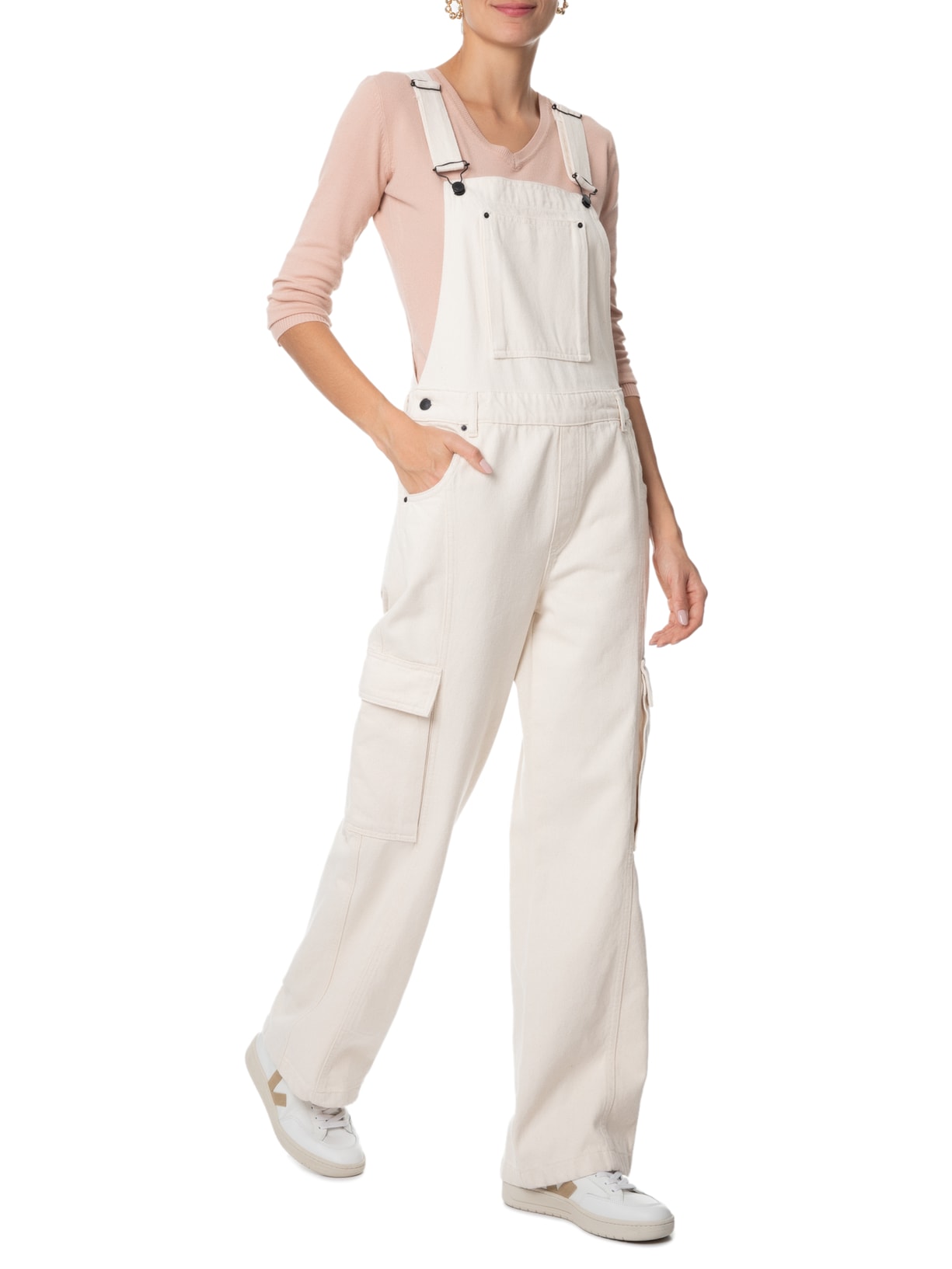 Suéter Feminino Básico Gola V Rosa Basiq