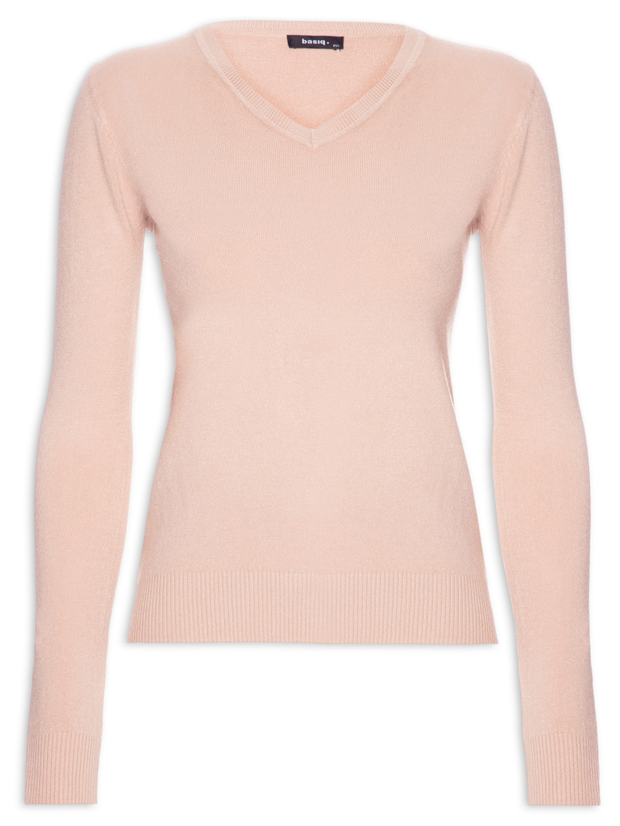 Suéter Feminino Básico Gola V - Rosa