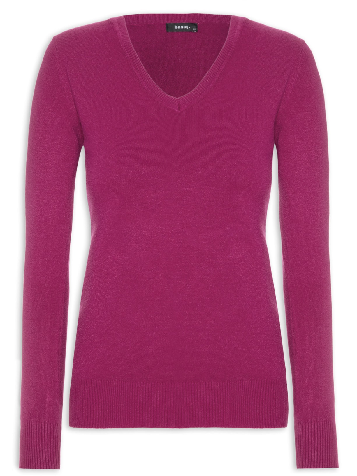 Suéter Feminino Básico Gola V - Rosa