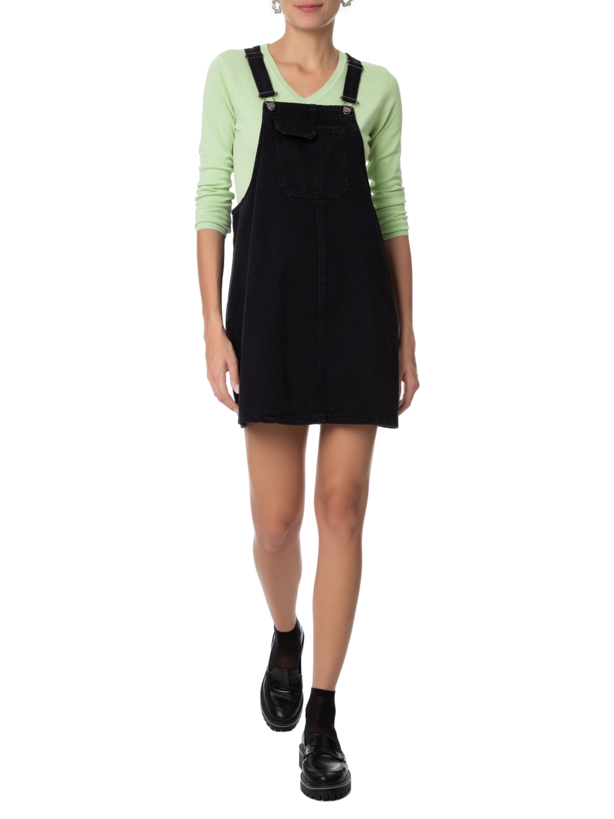 Suéter Feminino Básico Gola V Verde Basiq